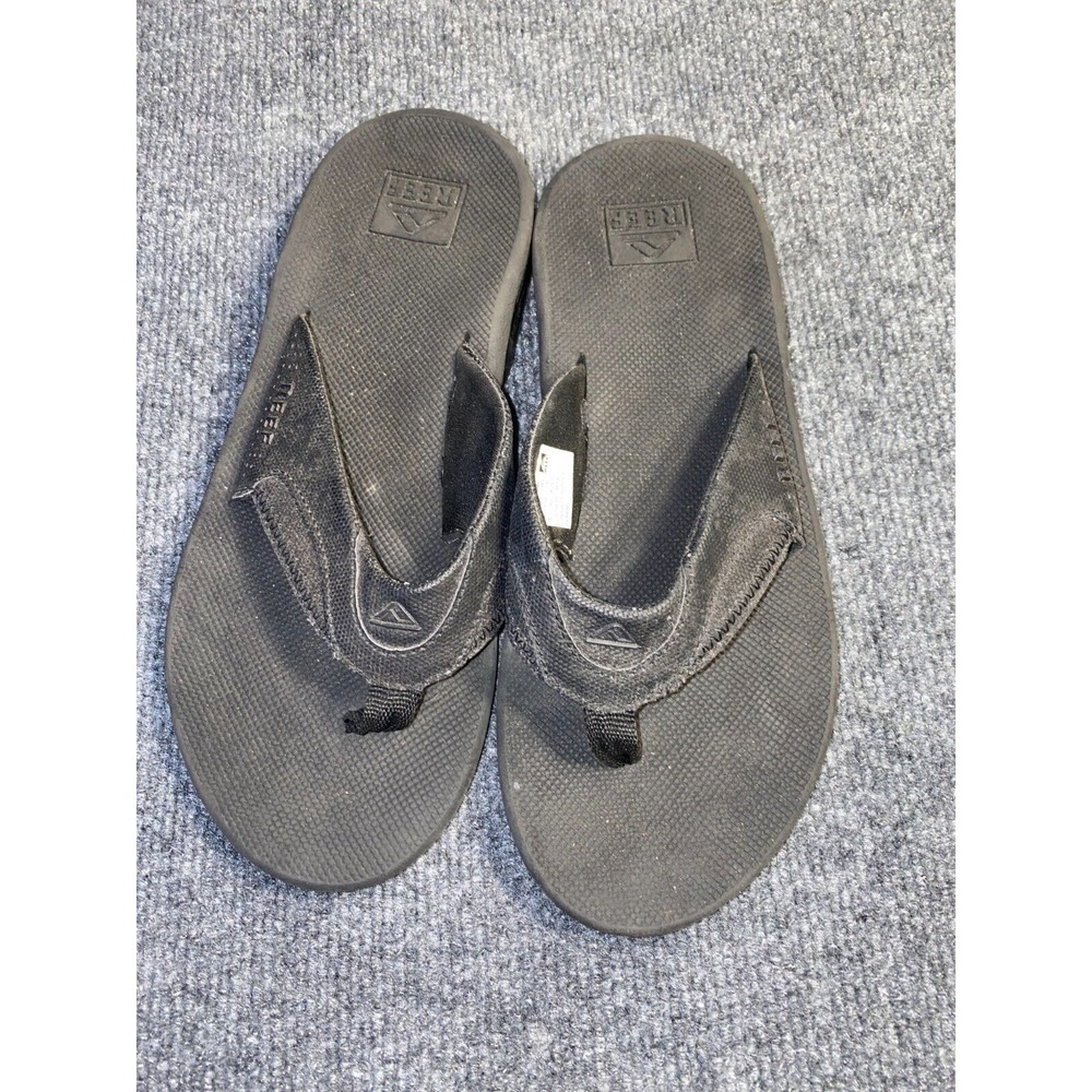 Reef Flip Flop Sandal‎ Men 8 Black Synthetic Upper & Outsole Fanning US7380349